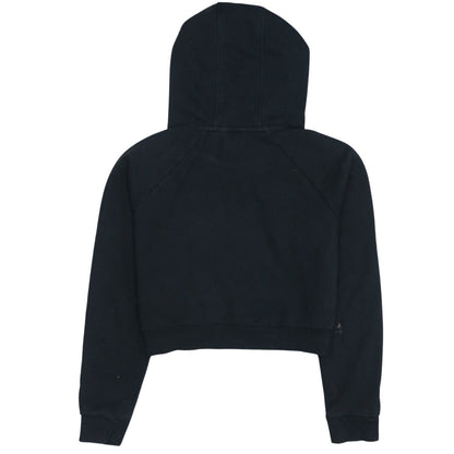 Adidas Women’s Black Cropped Hoodie Size 10 Logo Print Pullover