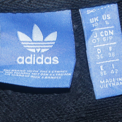 Adidas Women’s Black Cropped Hoodie Size 10 Logo Print Pullover