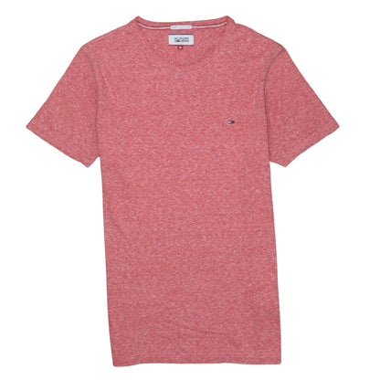Tommy Hilfiger Denim Men's Red Crew Neck Cotton Blend T-Shirt M