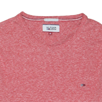 Tommy Hilfiger Denim Men's Red Crew Neck Cotton Blend T-Shirt M