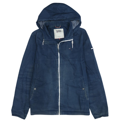 Tommy Jeans Men's Blue 2XL Hooded Full Zip Windbreaker Jacket