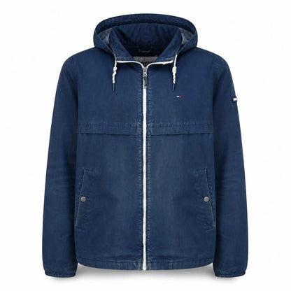 Tommy Jeans Men's Blue 2XL Hooded Full Zip Windbreaker Jacket