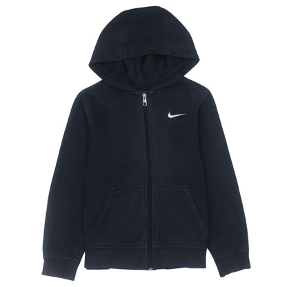 Nike Boys Black Full Zip Hoodie Sweatshirt M 10-12 Years Fleece Lined