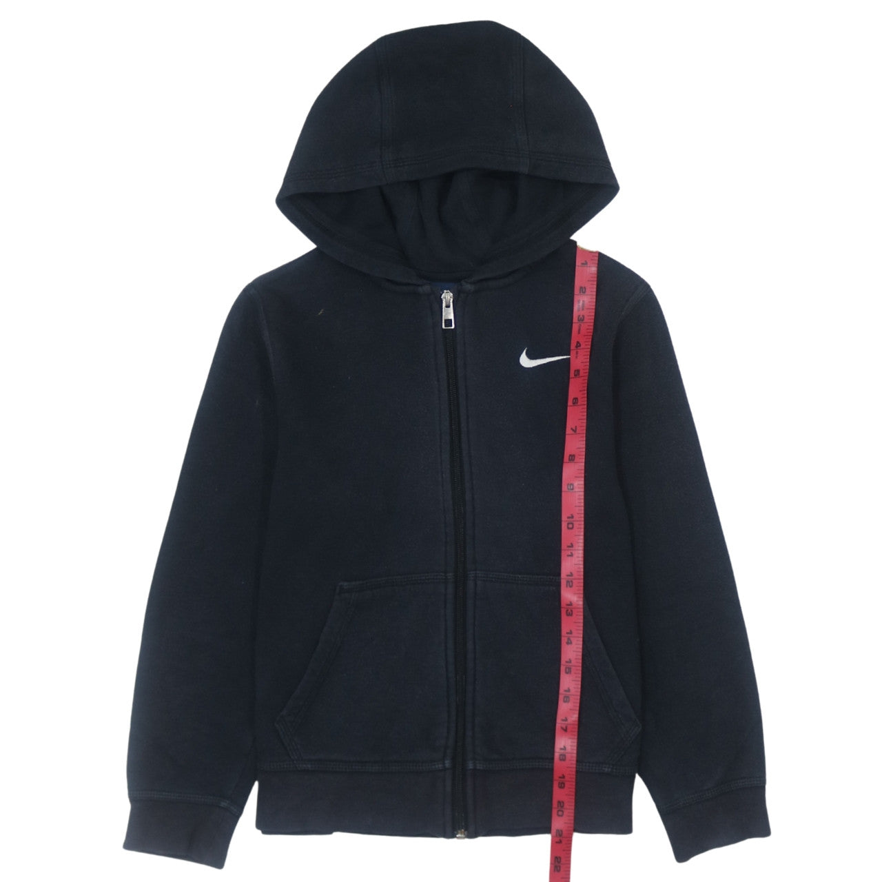 Nike Boys Black Full Zip Hoodie Sweatshirt M 10-12 Years Fleece Lined