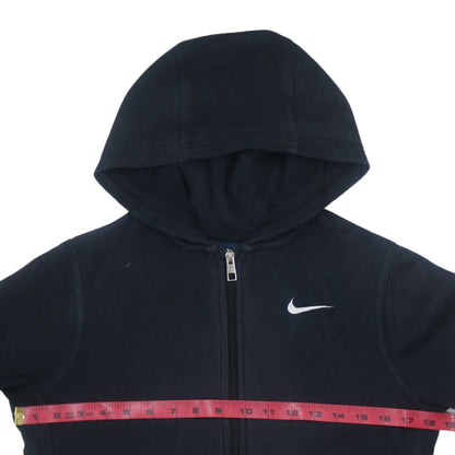 Nike Boys Black Full Zip Hoodie Sweatshirt M 10-12 Years Fleece Lined