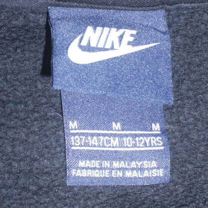 Nike Boys Black Full Zip Hoodie Sweatshirt M 10-12 Years Fleece Lined