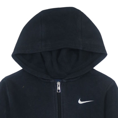 Nike Boys Black Full Zip Hoodie Sweatshirt M 10-12 Years Fleece Lined
