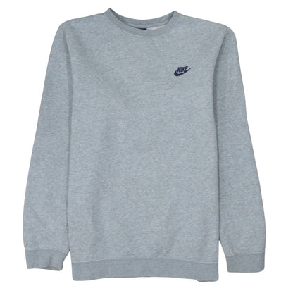 Nike Men's Grey Pullover Sweatshirt M Crew Neck Fleece Regular Fit