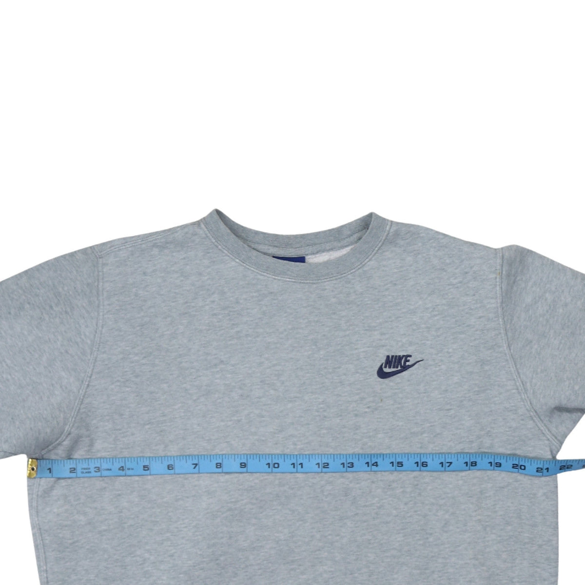 Nike Men's Grey Pullover Sweatshirt M Crew Neck Fleece Regular Fit