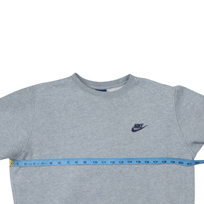Nike Men's Grey Pullover Sweatshirt M Crew Neck Fleece Regular Fit