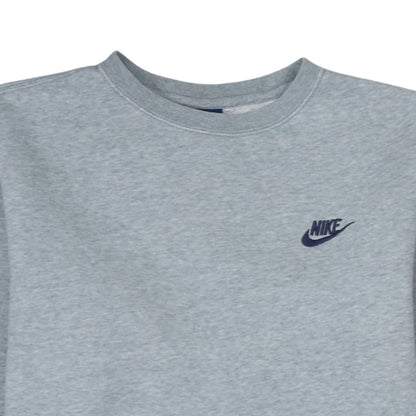 Nike Men's Grey Pullover Sweatshirt M Crew Neck Fleece Regular Fit