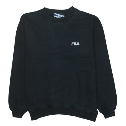 Fila Boys Black Crew Neck Pullover Sweatshirt Size 14 Years 156cm