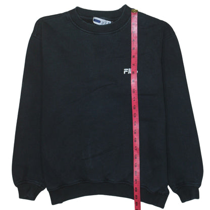 Fila Boys Black Crew Neck Pullover Sweatshirt Size 14 Years 156cm