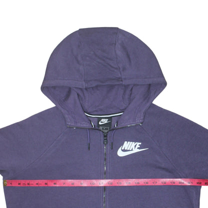 Nike Women Purple Full Zip Hoodie Size M Cotton Blend Casual
