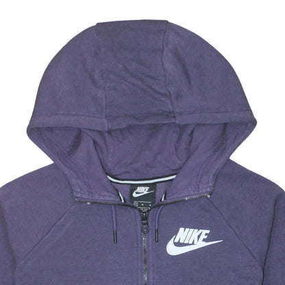Nike Women Purple Full Zip Hoodie Size M Cotton Blend Casual