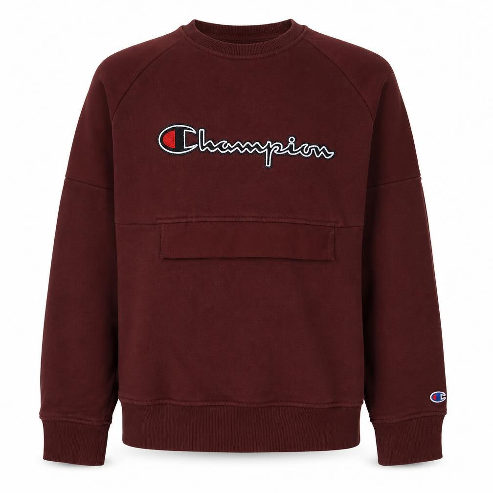 Champion Men's Brown Embroidered Logo Pullover Sweatshirt M