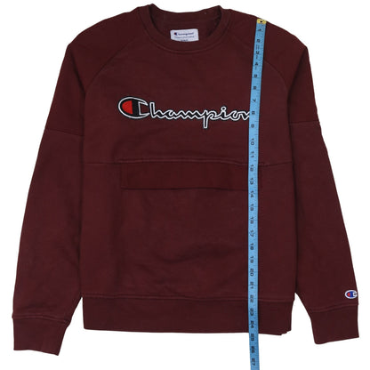 Champion Men's Brown Embroidered Logo Pullover Sweatshirt M
