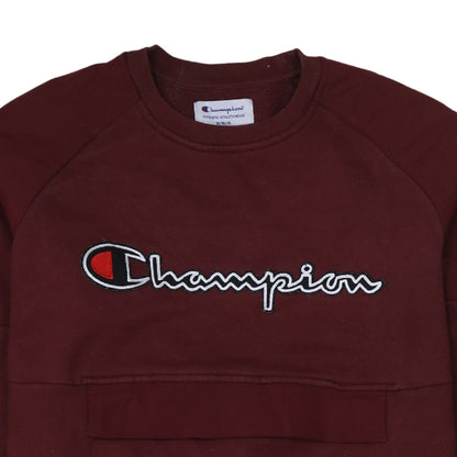 Champion Men's Brown Embroidered Logo Pullover Sweatshirt M
