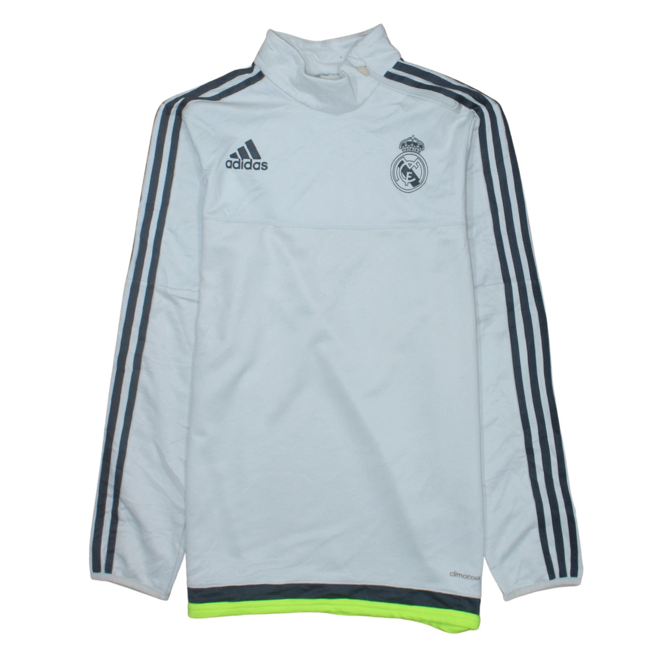 Adidas Mens White Real Madrid 1/4 Zip Football Sweatshirt M