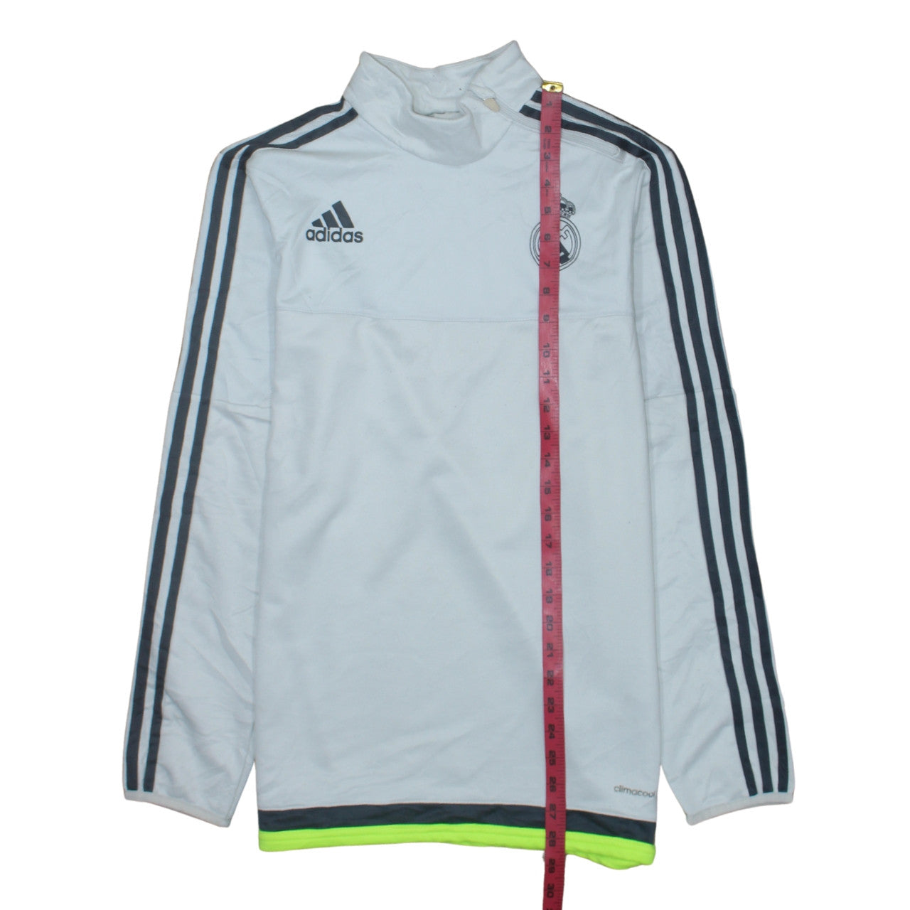 Adidas Mens White Real Madrid 1/4 Zip Football Sweatshirt M