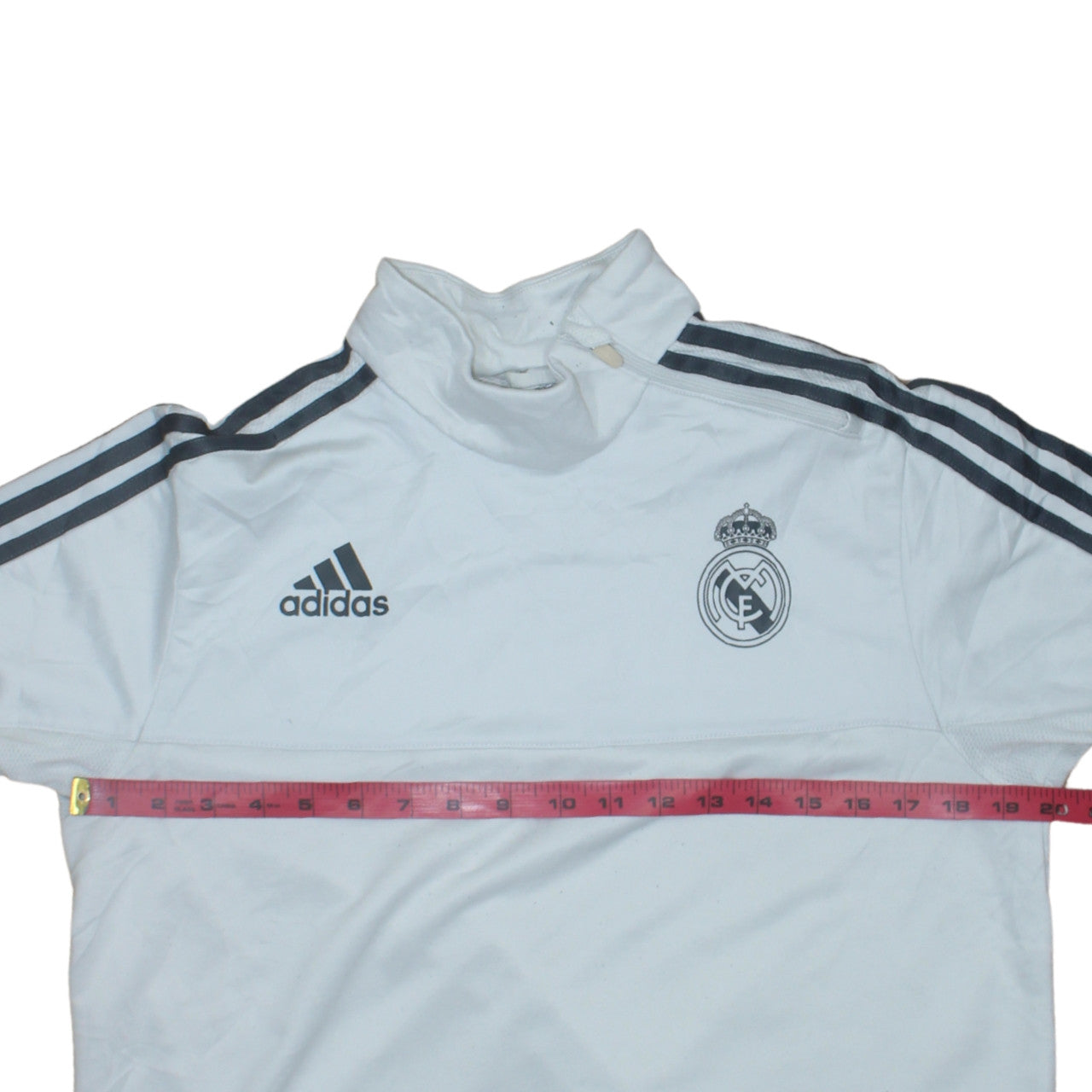Adidas Mens White Real Madrid 1/4 Zip Football Sweatshirt M