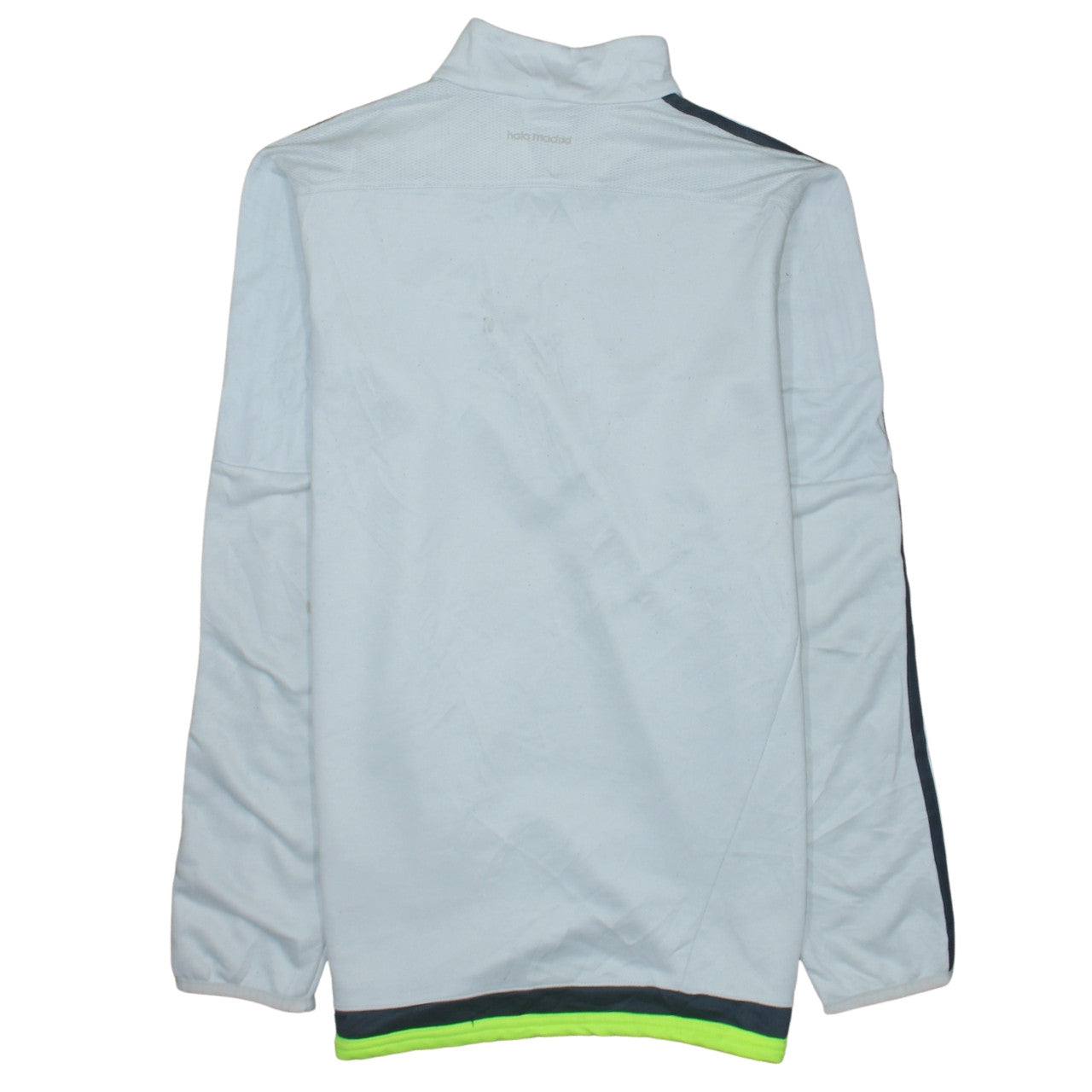 Adidas Mens White Real Madrid 1/4 Zip Football Sweatshirt M