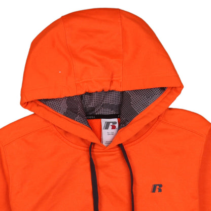 Russell Men's Orange Pullover Hoodie Small Regular Fit Fleece