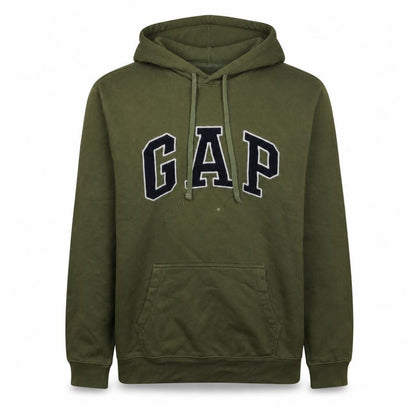 Gap Men’s Green Pullover Hoodie L Logo Fleece Sweatshirt