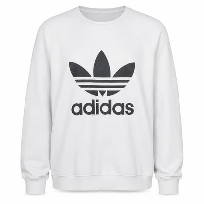 Adidas Men's White Crew Neck Logo Pullover Sweatshirt Size M
