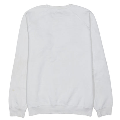 Adidas Men's White Crew Neck Logo Pullover Sweatshirt Size M