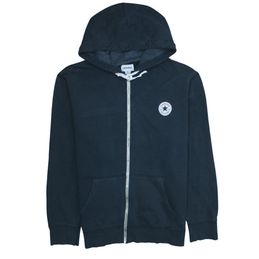 Converse Men’s Black Full Zip Hoodie XL Fleece Logo Sweater