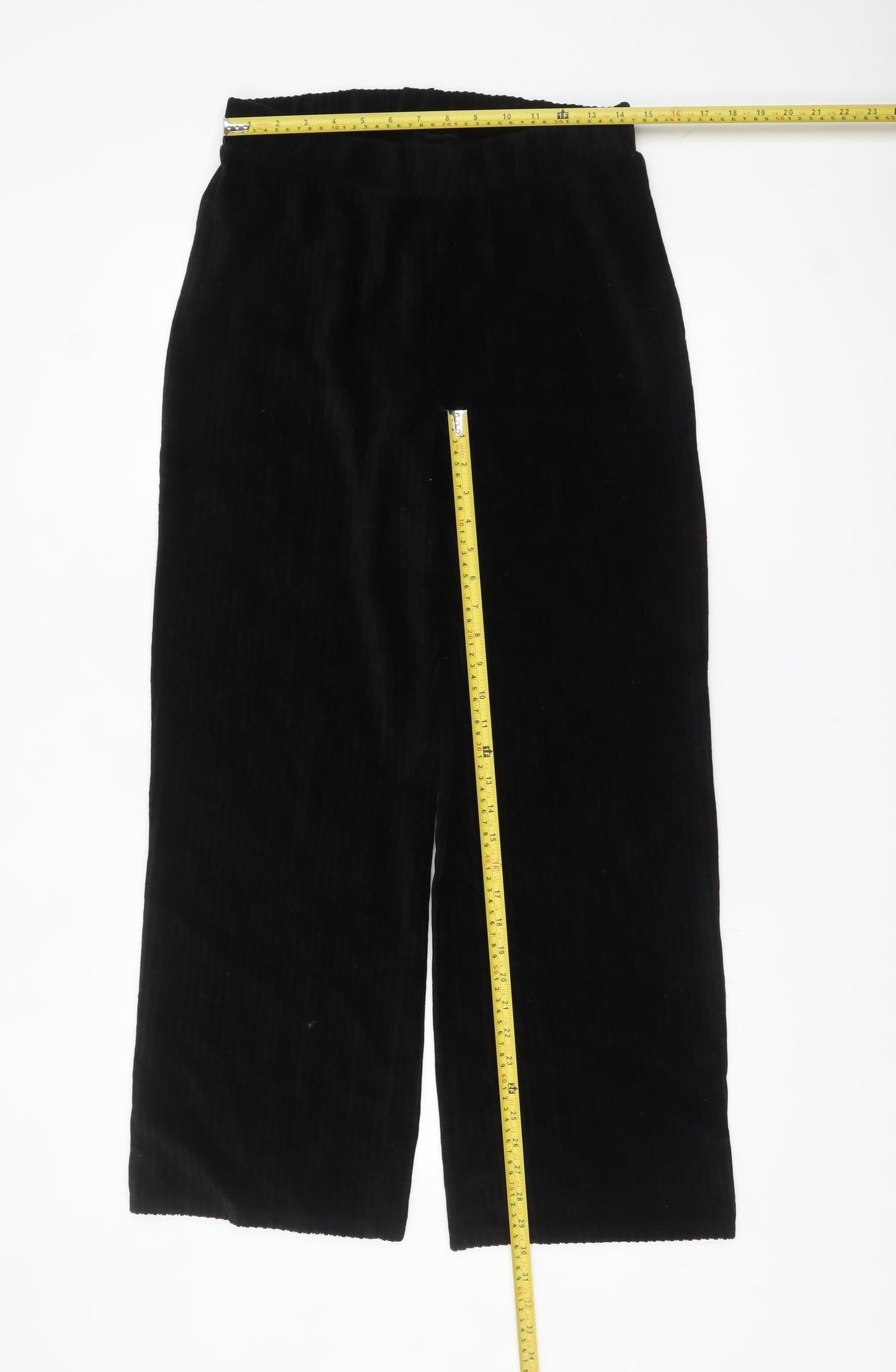 The Very Collection Women's Black Corduroy Wide Leg Trousers Size M