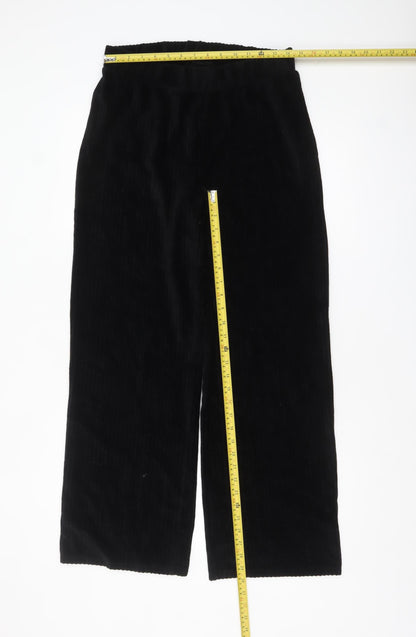 The Very Collection Women's Black Corduroy Wide Leg Trousers Size M