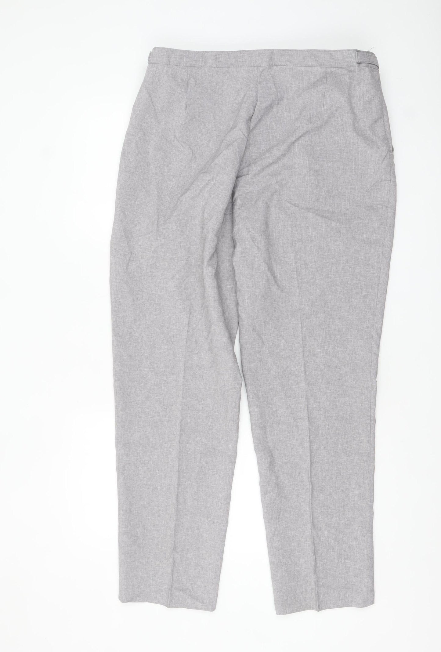 Damart Women Grey Tapered Trousers Size 18 Adjustable Waist Polyester