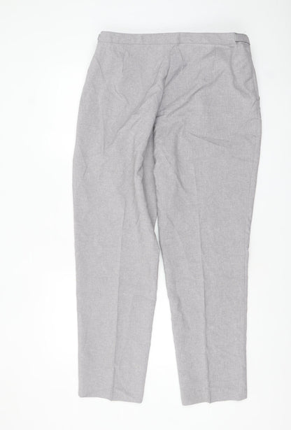 Damart Women Grey Tapered Trousers Size 18 Adjustable Waist Polyester