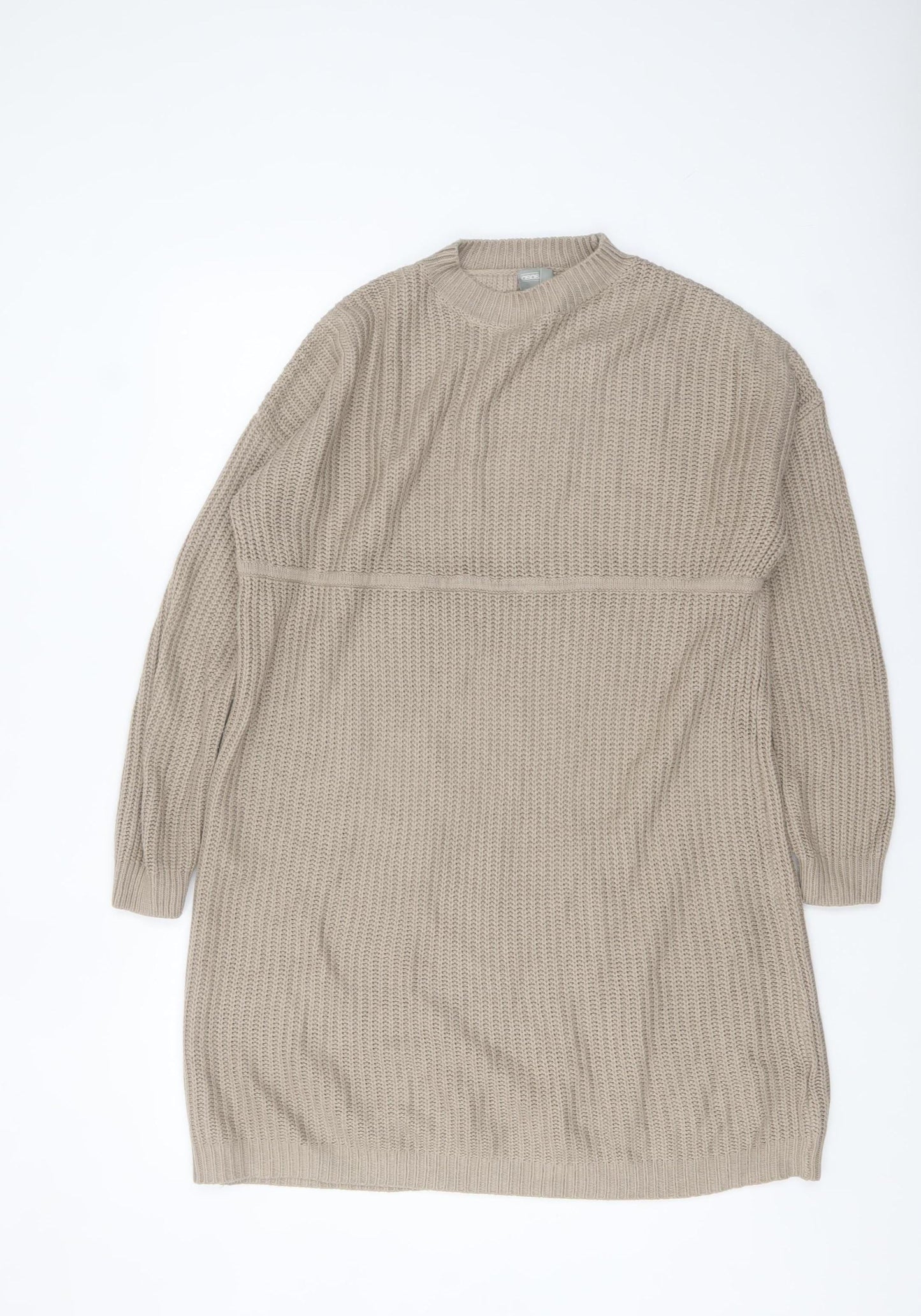 ASOS Women’s Beige Jumper Dress Size 10 Long Sleeve Knitwear