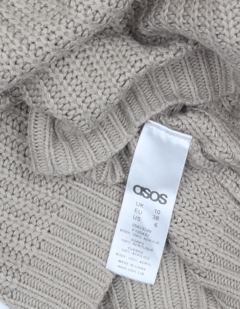ASOS Women’s Beige Jumper Dress Size 10 Long Sleeve Knitwear