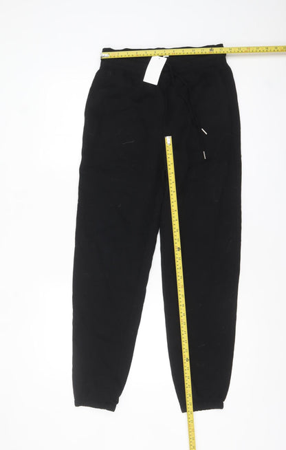 H&M Women's Black Cotton Blend Jogger Trousers Size S