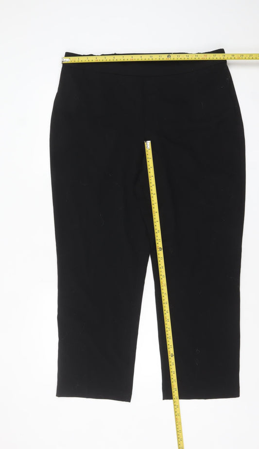 Isle Women’s Black Cropped Stretch Trousers Size 18
