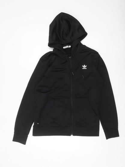 Adidas Womens Black Full Zip Hoodie Size 12 Classic Fit
