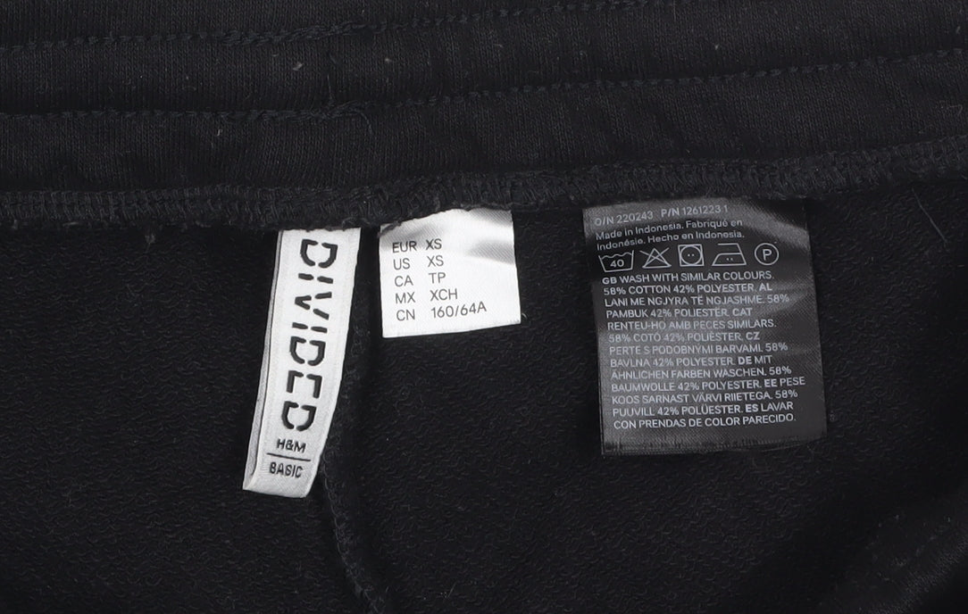 H&M Divided Black XS Womens Flared Sweatpants Cotton Blend