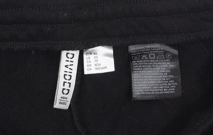 H&M Divided Black XS Womens Flared Sweatpants Cotton Blend