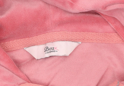 Boux Avenue Women's Pink Velour Girl Gang Pullover Hoodie UK 12