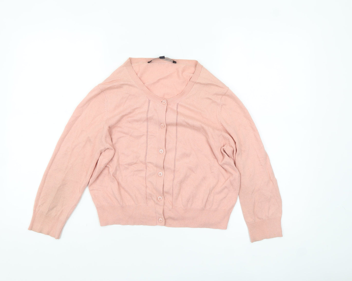 French Connection Women’s Pink Cardigan M Cotton Blend Knit