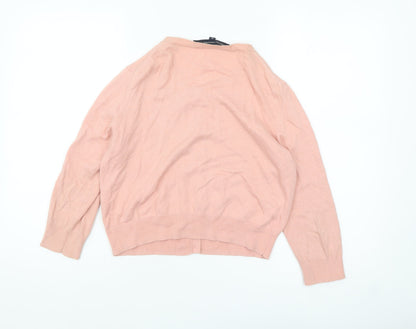 French Connection Women’s Pink Cardigan M Cotton Blend Knit