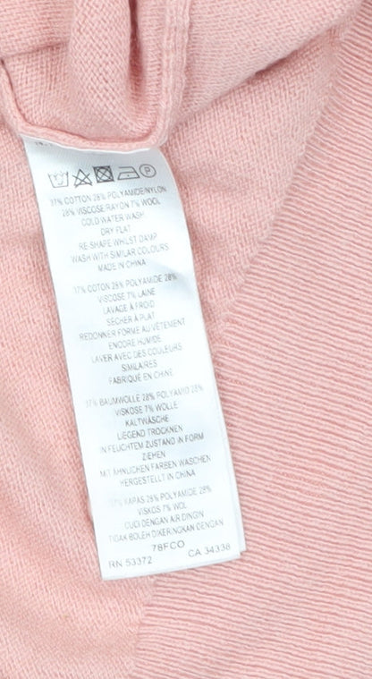 French Connection Women’s Pink Cardigan M Cotton Blend Knit