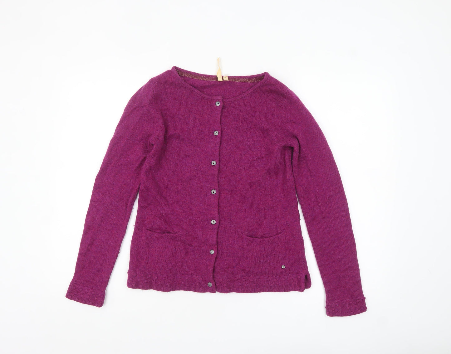 White Stuff Women Purple Wool Blend Long Sleeve Cardigan Size 8