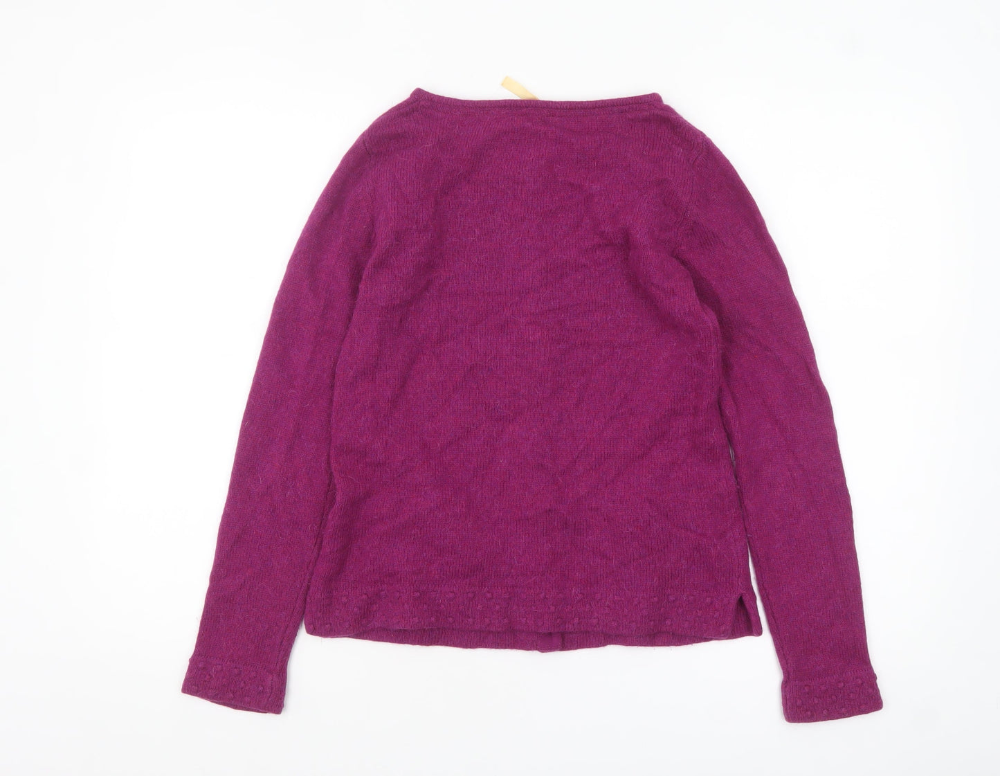 White Stuff Women Purple Wool Blend Long Sleeve Cardigan Size 8