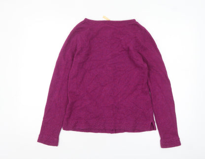 White Stuff Women Purple Wool Blend Long Sleeve Cardigan Size 8