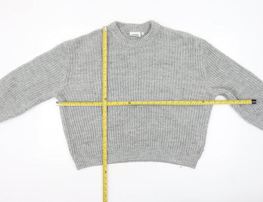 Weekday Women's Grey Chunky Knit Wool Blend Pullover Jumper M